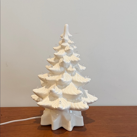 White Ceramic Light-Up Christmas Tree Holiday Decor - Picture 3 of 11